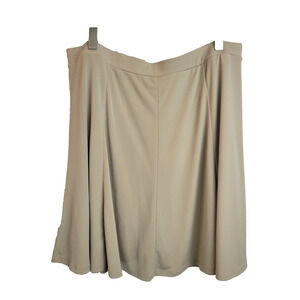 Susan Graver Tan Jersey Elastic Waist Pull On A-Line Skort Women's Size Large